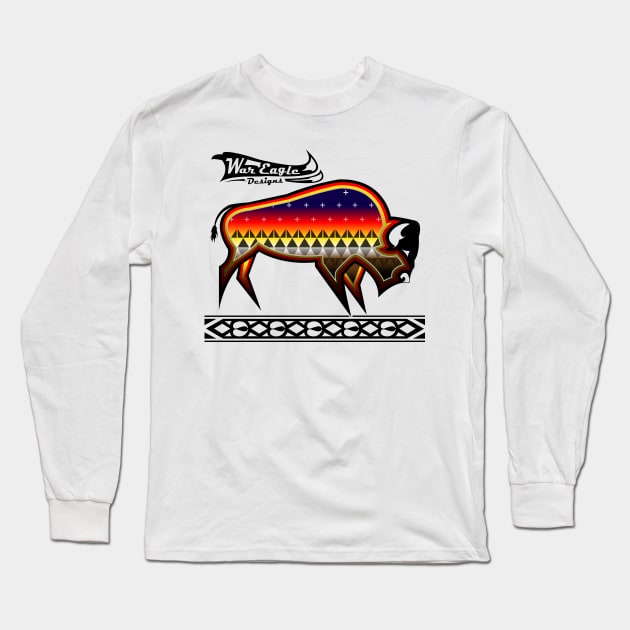 Protecting the people Black Buffalo Long Sleeve T-Shirt by melvinwareagle